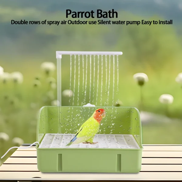 New Automatic Smart Parrot Bath Bird Shower Hanging Bathtub Birds Accessories For Bird Canary Budgerigar Cockatiel Lovebird