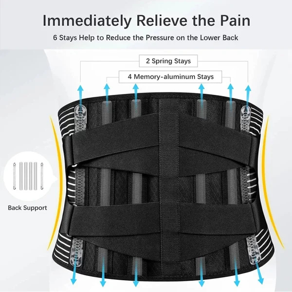 Lumbar Support Belt with 16-hole Mesh for Lower Back Pain Relief