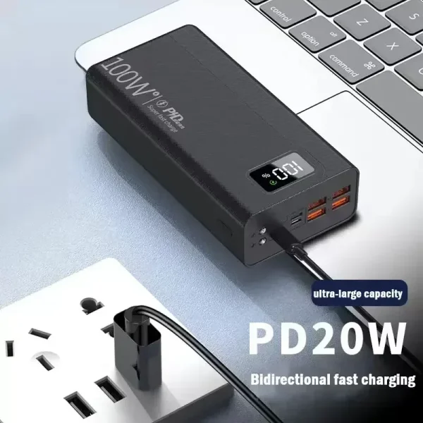 100W Power Bank 50000mAh 4 USB Super Fast Charging Portable Powerbank for Huawei iPhone 14 Xiaomi price in pakistan