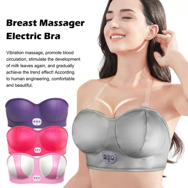 Electric Vibration Breast Massage Bra Infrared Heating Chest Massager