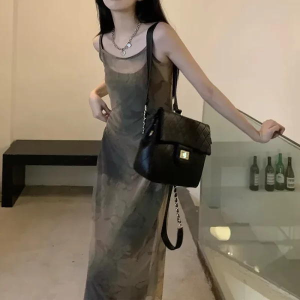 Party Korean Style Dresses Tie Dye Prints For Girls