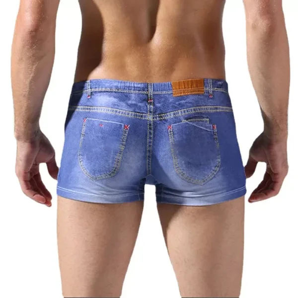 Denim cotton underwear men sexy mens boxers 3D Print jean boxer shorts Cowboy