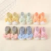 Girls Soft Rubber Sole Crib Toddler Booties
