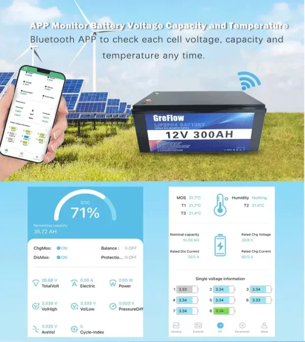 LiFePO4 24V 300Ah 200Ah 100Ah Battery Pack 101% Capacity 25.6V 7.6KWh 8S 200A BMS 6000+ Deep Cycles 10 Years Lifespan Tax energy in pakistan