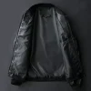 Men New Leather Jacket Motorcycle Jacket Men Black Biker PU Baseball Jacket Plus Fashion Causal - Image 2