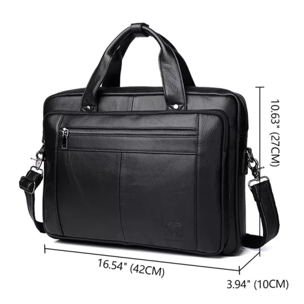 Genuine Leather Briefcase Men Business Handbag