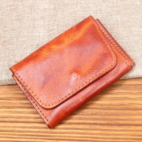 2024 Genuine Leather Wallet For Men | Male Vintage Cowhide Short Small Men’s Purse