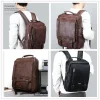 Fashion Leather Men Backpack Business Male 15.6" Laptop Bag | Premium Quality Leather Backpack - Pakistan - Image 3