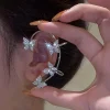 Silver Plated Metal Leaf Butterfly Clip Earrings for Women in Pakistan - Image 3