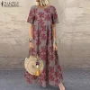 zanzia Summer Women Vintage Maxi Dresses in pakistan - Image 5