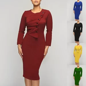 Women's Elegant Button Down Pencil Dress in Pakistan