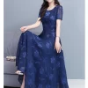 Vintage Blue Clothes For Women 2023 Maxi Dresses in pakistan - Image 4