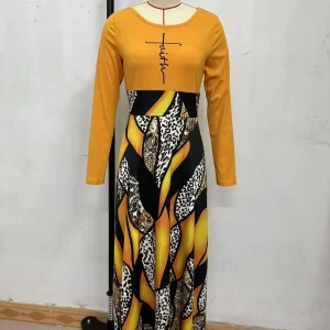 New Loose Leopard Print A-line Dress for Women in pakistan