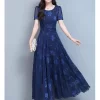 Vintage Blue Clothes For Women 2023 Maxi Dresses in pakistan - Image 5