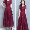 Vintage Blue Clothes For Women 2023 Maxi Dresses in pakistan - Image 2