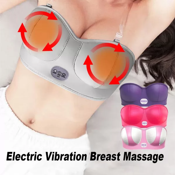 Electric Vibration Breast Massage Bra Infrared Heating Chest Massager