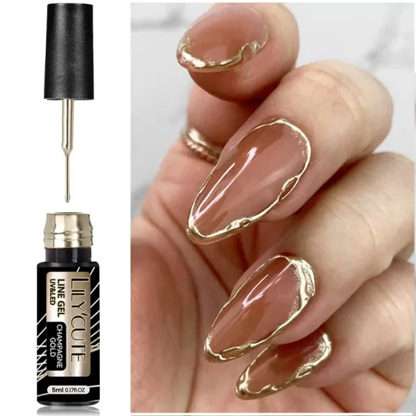 Gold Silver Mirror Gel Nail Polish