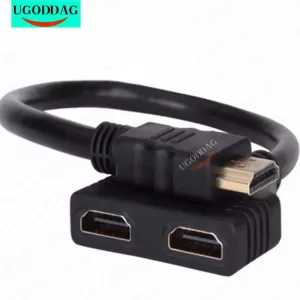 HD 1080P V1.4 2 Dual Port Y Splitter HDMI-Compatible Male to Female Splitter 1 Input to 2 Output Adapter Cable for TV Convert