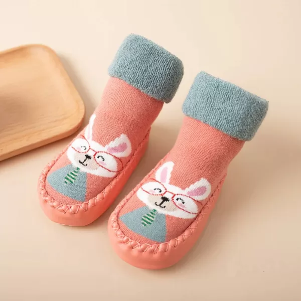 Cotton Baby Girl Sock Rubber Sole - Image 4