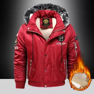 Brand Keep Warm Winter Men's Black Red Padded Oversized Jacket
