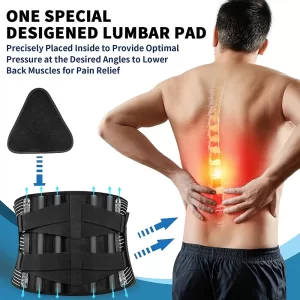 Lumbar Support Belt with 16-hole Mesh for Lower Back Pain Relief