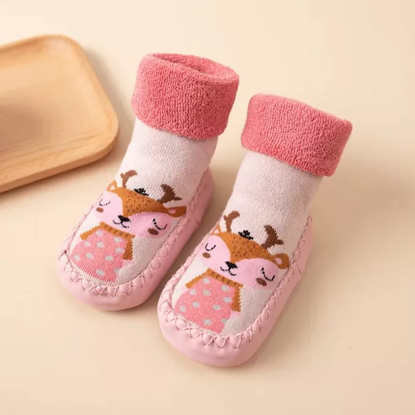 Cotton Baby Girl Sock Rubber Sole - Image 5