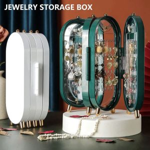 A photo featuring the Jewellery Box Organiser with Mirror closed, highlighting its sleek and stylish design.