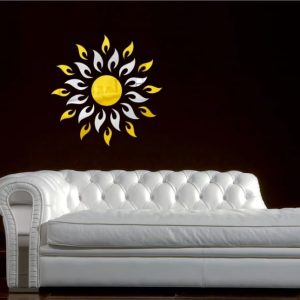 Sun Shape Acrylic Mirror Wall Stickers ₨