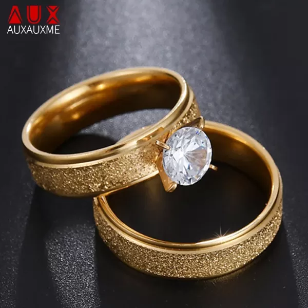 Golden Titanium Steel Romantic Wedding Ring: Because your love story deserves a ring as extraordinary as it is.