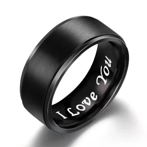 Personalized Stainless Steel Couple Rings - Top View