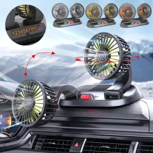 This Dual Head Car Fan is a must-have car accessory for drivers and passengers alike. Keep your cool and enjoy a more comfortable ride!