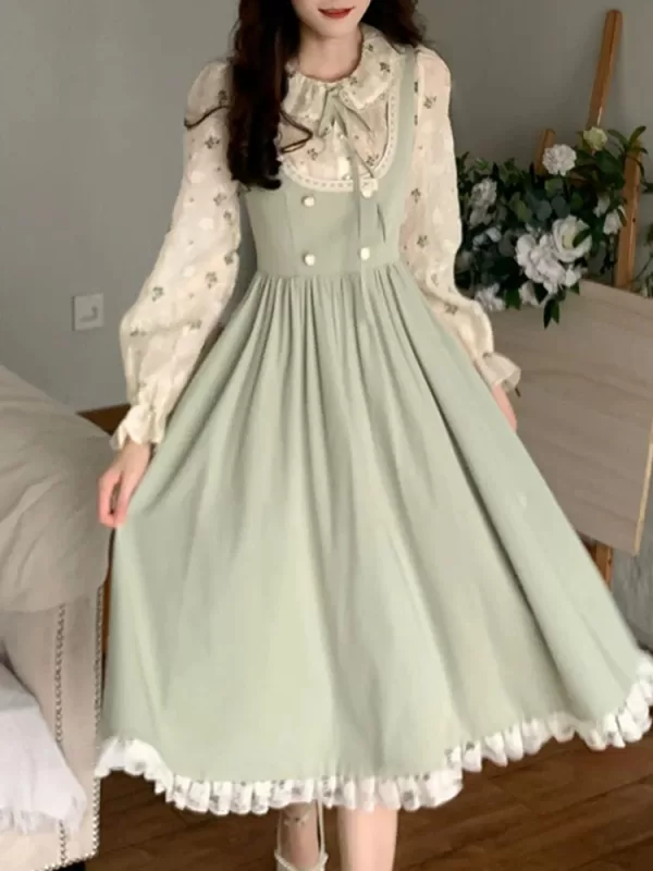 Ladies Retro Korean Sweet Kawaii Fairy Dress