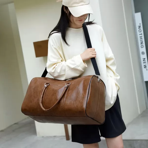 Luxurious Pure Leather Travel Duffel Bag for Men and Women in 2024