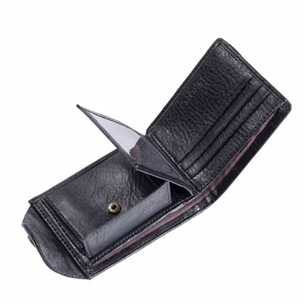 3 Men's small wallet vintage multifunction purse with coin pocket made of high-quality PU leather