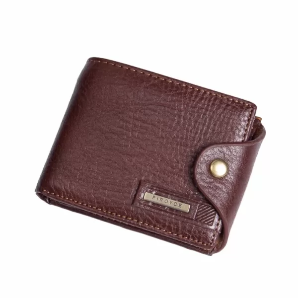 4 Men's small wallet vintage multifunction purse with coin pocket made of high-quality PU leather