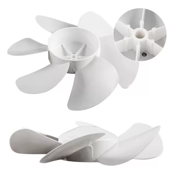 A variety of plastic fan blades in different sizes