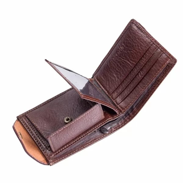 5 Men's small wallet vintage multifunction purse with coin pocket made of high-quality PU leather