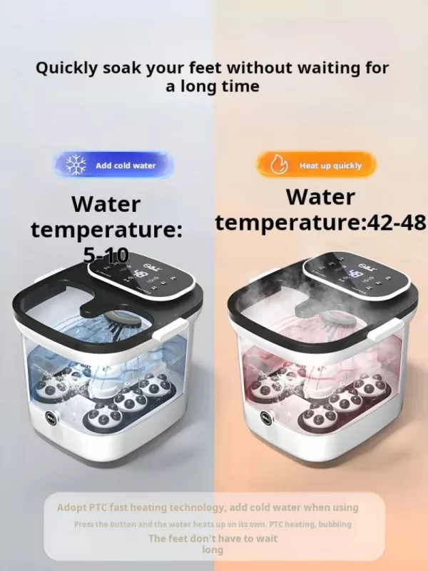 Digital control panel on the electric footbath for adjusting water temperature