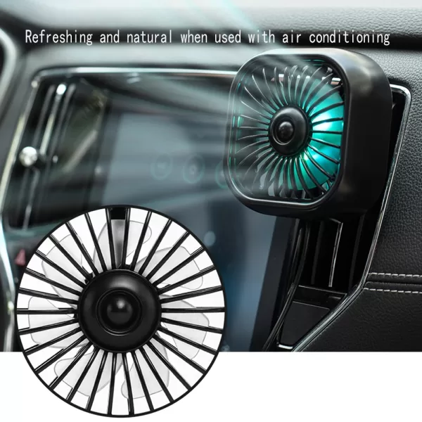 Whether you're commuting to work or taking a long road trip, the Mini Car Air Outlet Cooling Fan will keep you cool and refreshed.