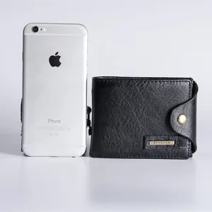 Men's small wallet vintage multifunction purse with coin pocket made of high-quality PU leather