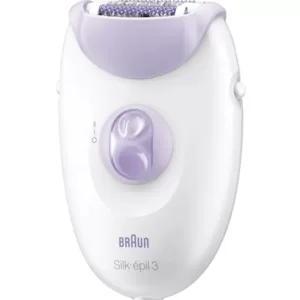 A confident woman showcasing smooth, hair-free legs thanks to her Braun women's hair removal device.