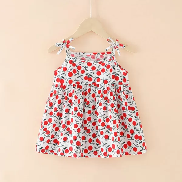 A close-up of a breezy summer dress with a colorful floral print, perfect for a playful and stylish look.