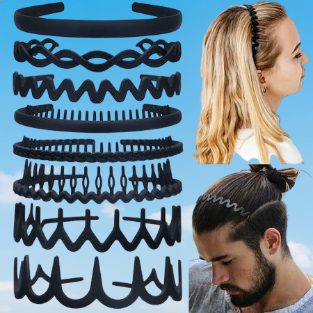black plastic headband with teeth