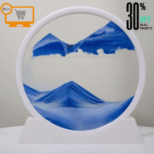 A captivating 3D Sandscape Hourglass with colorful sand cascading down, creating ever-changing landscapes within the glass.