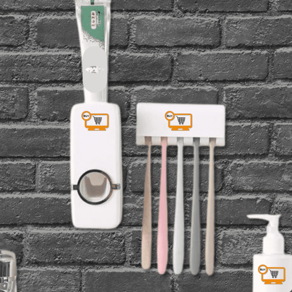 Automatic Toothpaste Dispenser with Built-in Toothbrush Holder