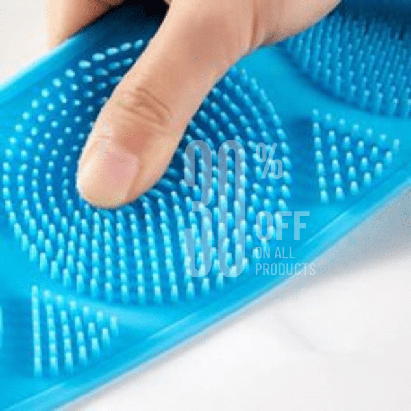 Silicone Bath Scrubber demonstrating gentle exfoliation on sensitive skin