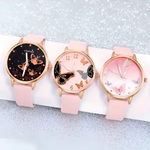 Elegant Square Alloy Quartz Watch Set with PU Straps - 3pcs