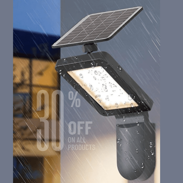 Solar-Powered LED Wall Light with High-Efficiency Solar Panel in Pakistan.