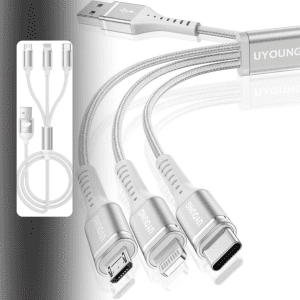 High-Speed 65W Pure Copper 3-in-1 Charging Cable for Multiple Devices