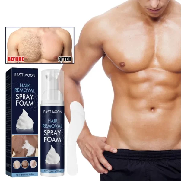 A photo of a hair removal product, East Moon Hair Removal Spray Foam.